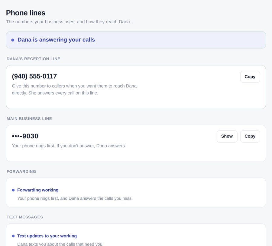 Phone lines — your phone rings first